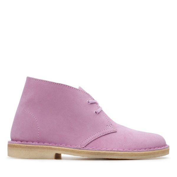 Clarks Womens Desert Boot Ankle Boots Lavender | UK-8245761 - Click Image to Close